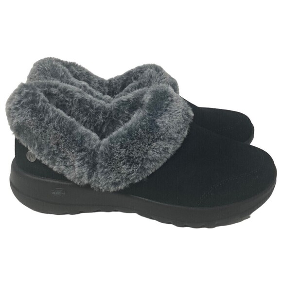 Skechers On-the-GO Joy Leather Slip-Ons Cozy Life Black Women's Size 6.5 US - Picture 1 of 8